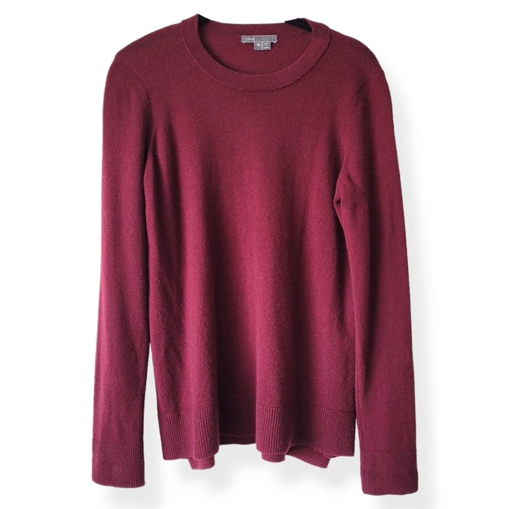 Vince Burgundy Cashmere Sweater Women's Size XS
